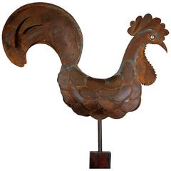 Vintage Full Bodied French Cockerel Weathervane, Early 20th Century