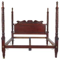 Ralph Lauren King-Size Mahogany "Westminster" Bed from Safari Collection