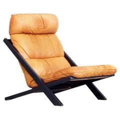 Rare De Sede Lounge Chair Uli Berger Cognac Leather, 1970s High Back