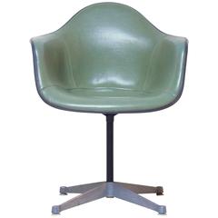 Olive Green Leather Eames Shell Chair
