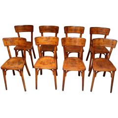 Set of Eight Beechwood and Ply Dining Chairs