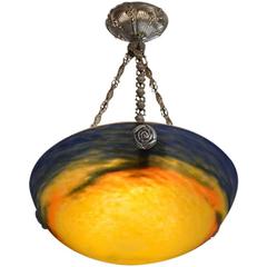 Muller Frères French Art Deco Mottled Chandelier, 1925 7