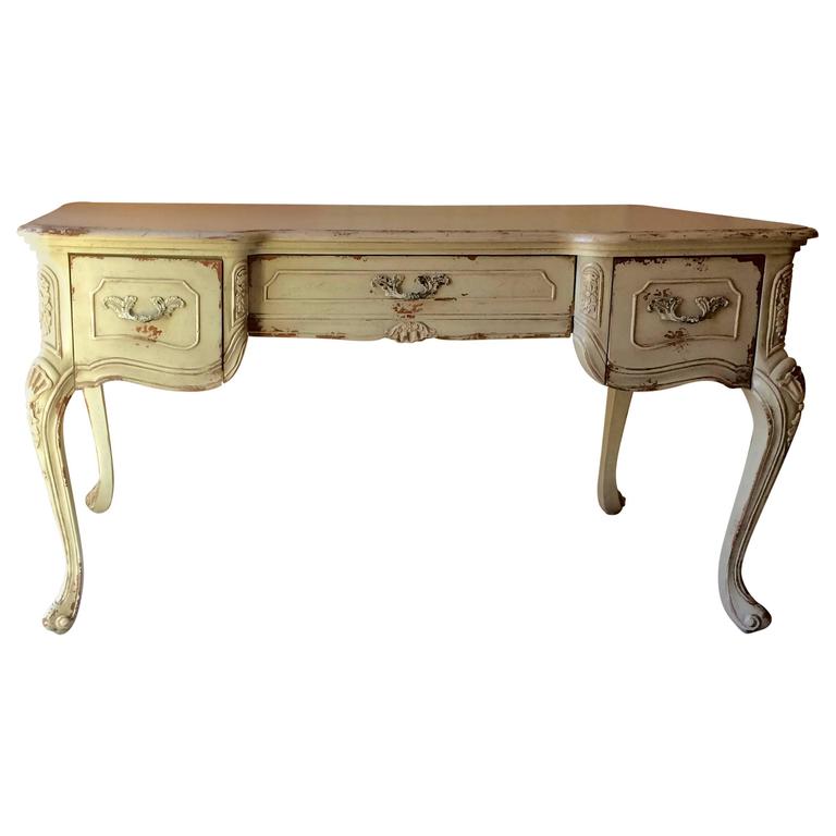 Romantic French Style Painted Writing, White French Country Writing Desk