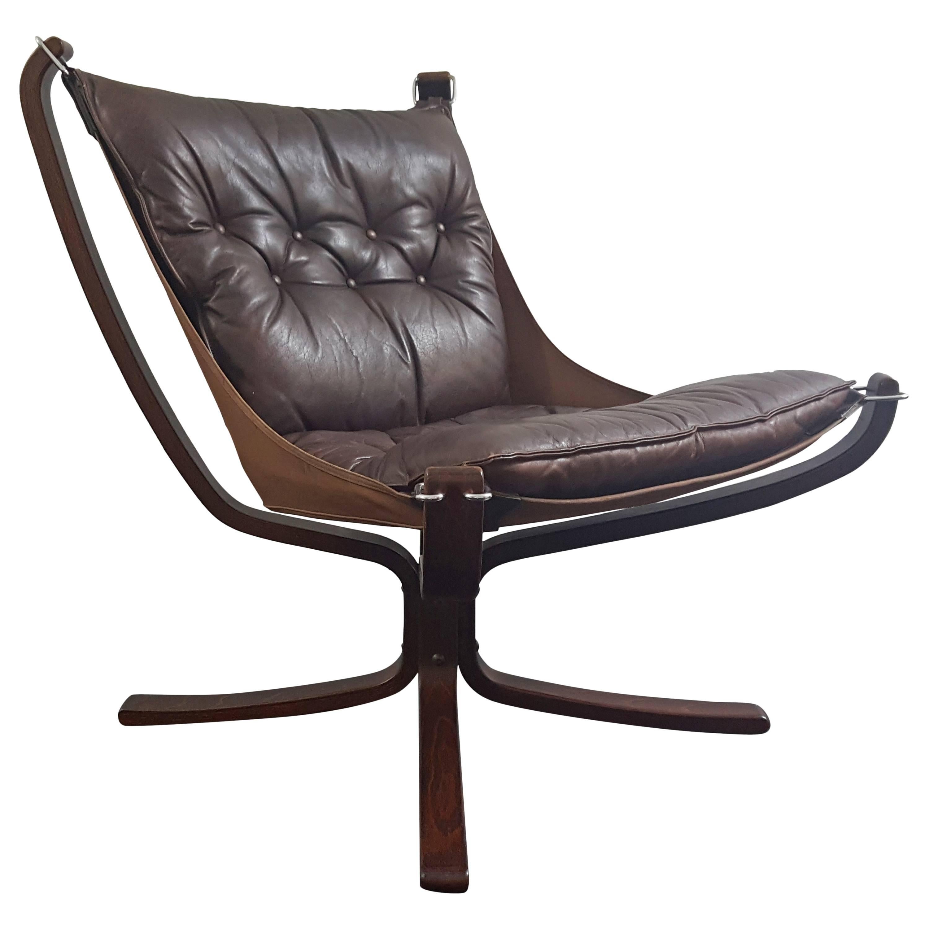 Vintage Low-Backed X-Framed Falcon Chair by Sigurd Ressell for Vatne Mobler
