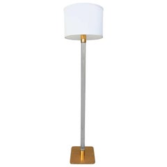 Mid-Century Modern Hansen of New York, Lucite and Brass Floor Lamp