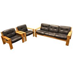 Beautiful Set of Danish Armchair & Sofa in the Style of Hans Wegner, circa 1960