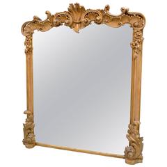 Carved Giltwood Overmantel Mirror