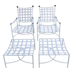 Pair of Mario Papperzini Outdoor Chairs and Ottomans for Salterini