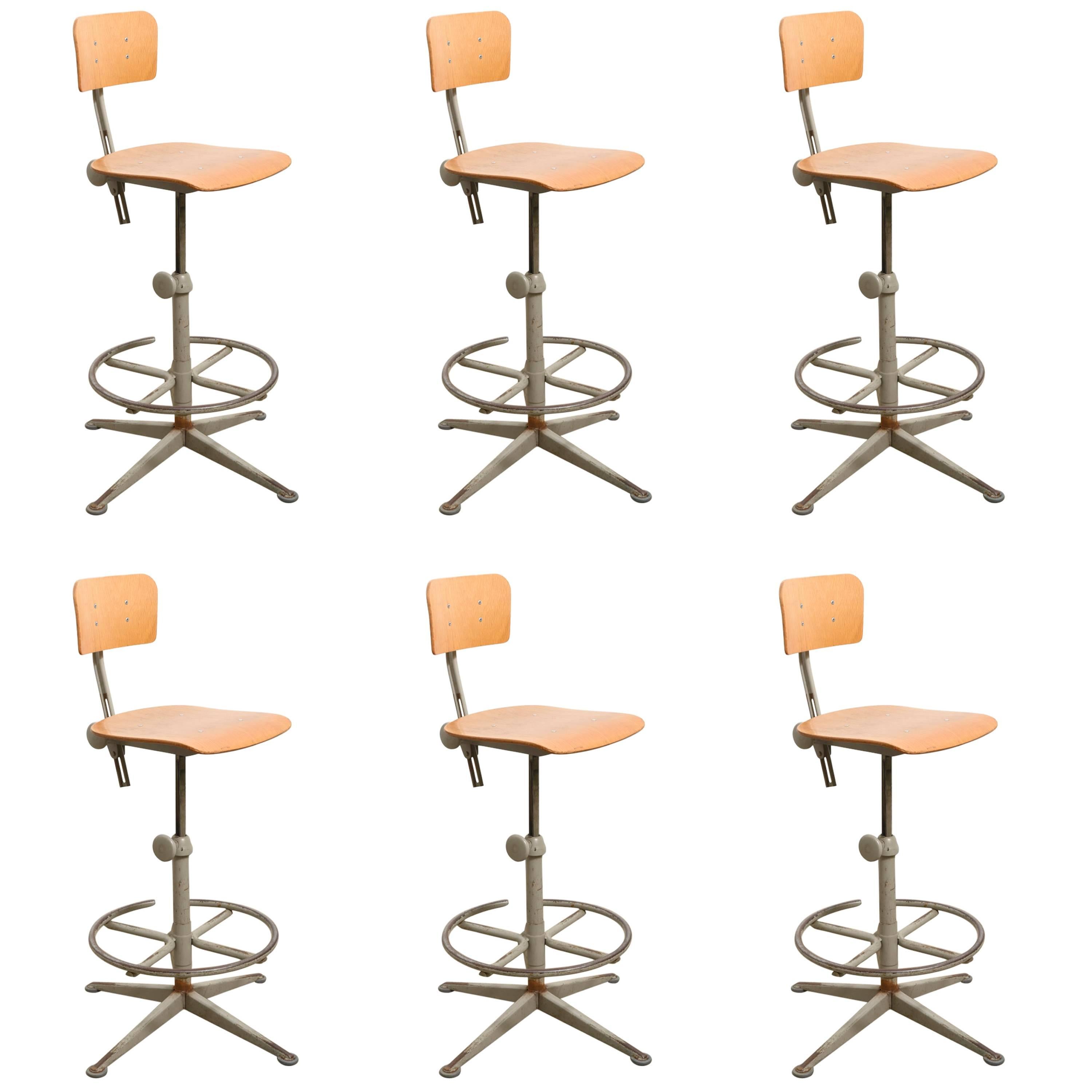 Set of Six Architect Swivel Chairs Designed by Friso Kramer
