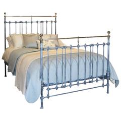 Antique Blue Bed with Nickel Plating, MK88