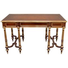 Fine Quality Mahogany and Brass Banded Writing Table
