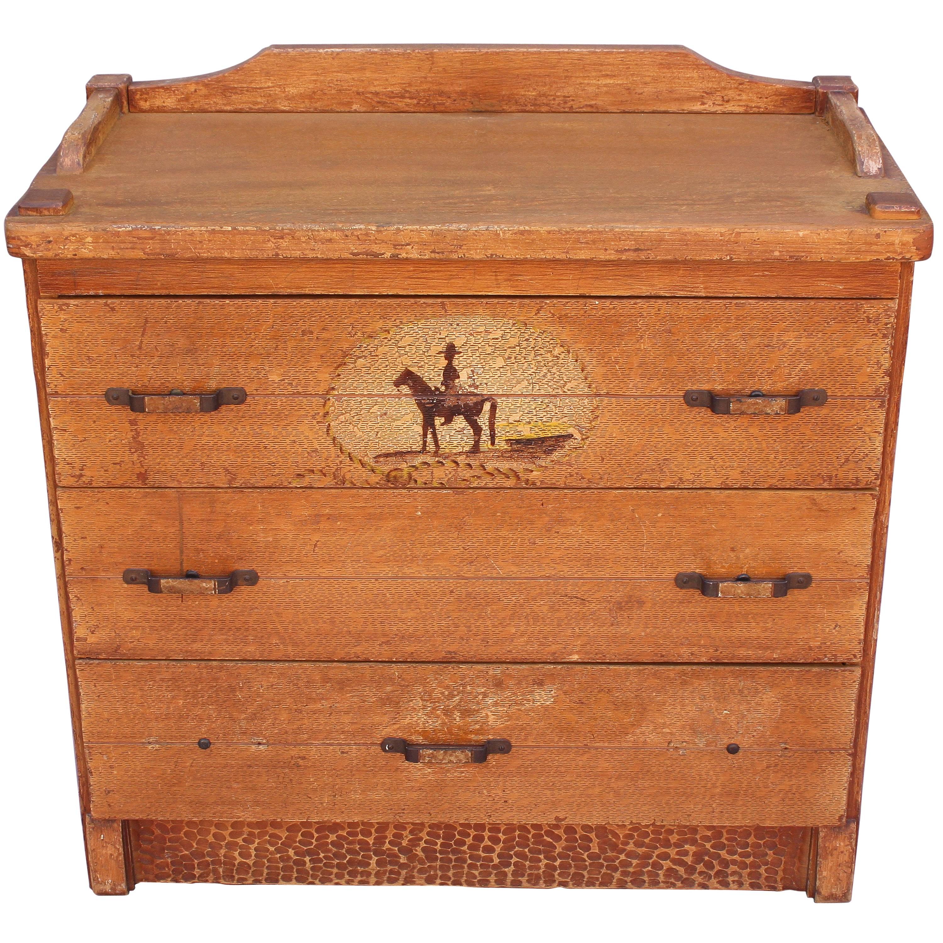 1930s Hand-Painted Rancho Monterey Period Dresser
