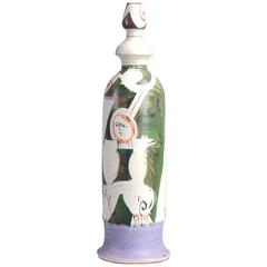 Hand-painted Stoneware Vase by Gilbert Portanier, France, 1981 1
