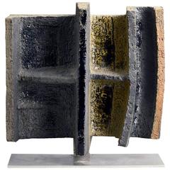 Stoneware and Metal Sculpture by Arne Lundsteen Hansen, Denmark, 1969