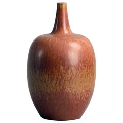 Stoneware Vase with Red-Brown Glaze by Carl Harry Stalhane for Rörstrand, 1950s Stoneware Vase with Red-Brown Glaze by Carl Harry Stalhane for Rörstrand, 1950s