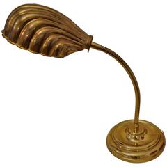 Brass Shell Table Desk Lamp France 1970s