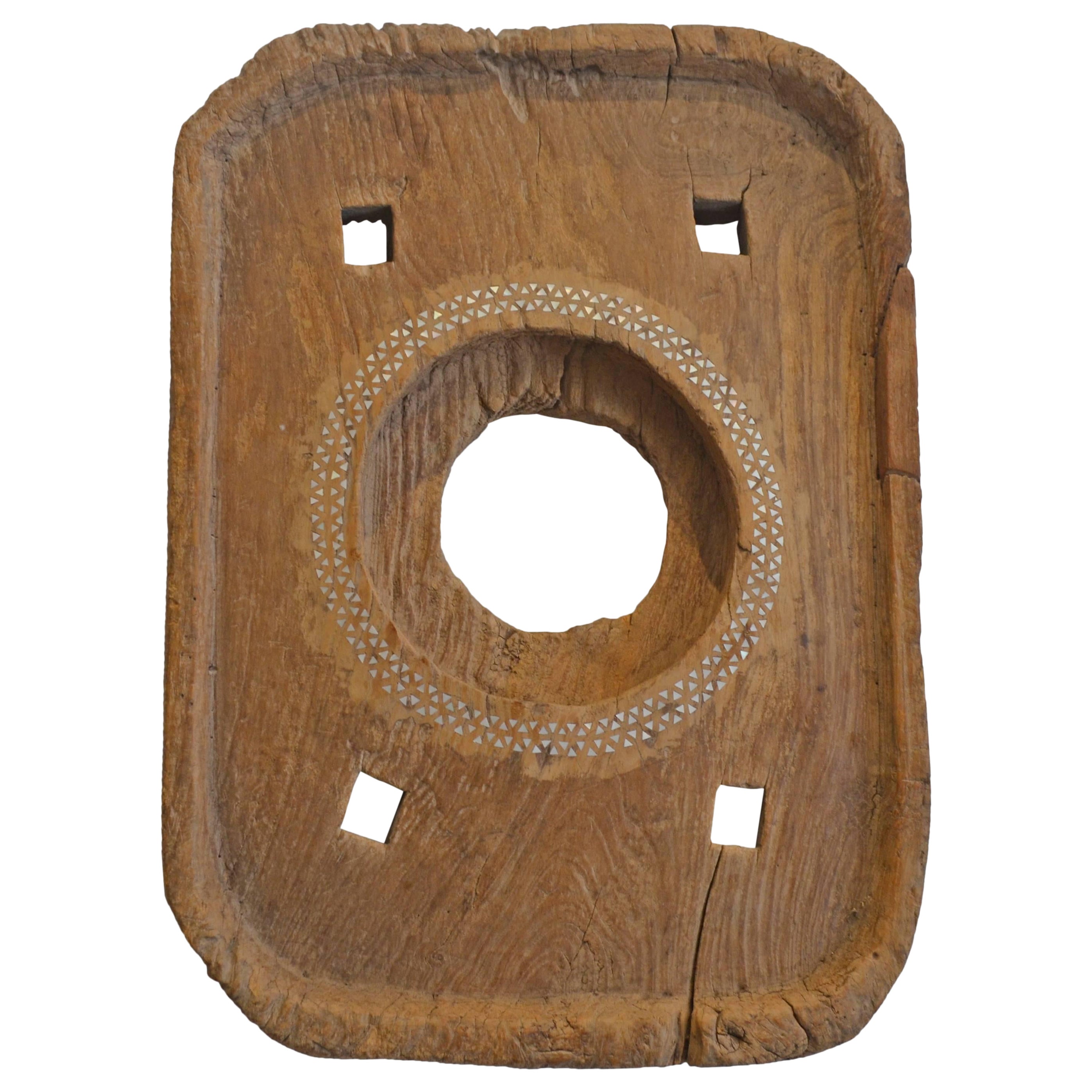 Andrianna Shamaris Antique Teak Wood Rice Pounder For Sale