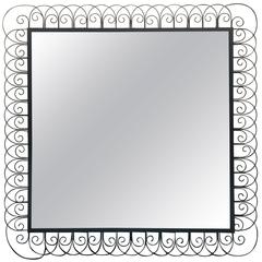 Unusual Wire Frame Mirror in the Manner of Frederick Weinberg