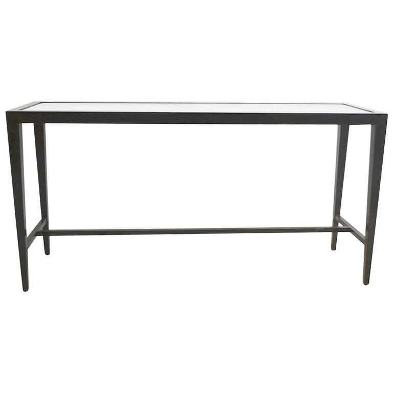 Midcentury Black Lacquered Console Table For Sale at 1stdibs