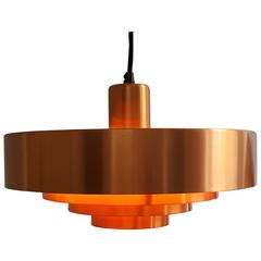 Jo Hammerborg Copper Roulete Pendant Light for Fog & Mørup, Denmark, 1960s