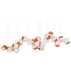Welles Long Modular Chandelier in Customizable Dimensions and Finishes, White