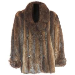 Retro Reduced !!! Long Haired Beaver Jacket, Beautiful Colors, Great Condition