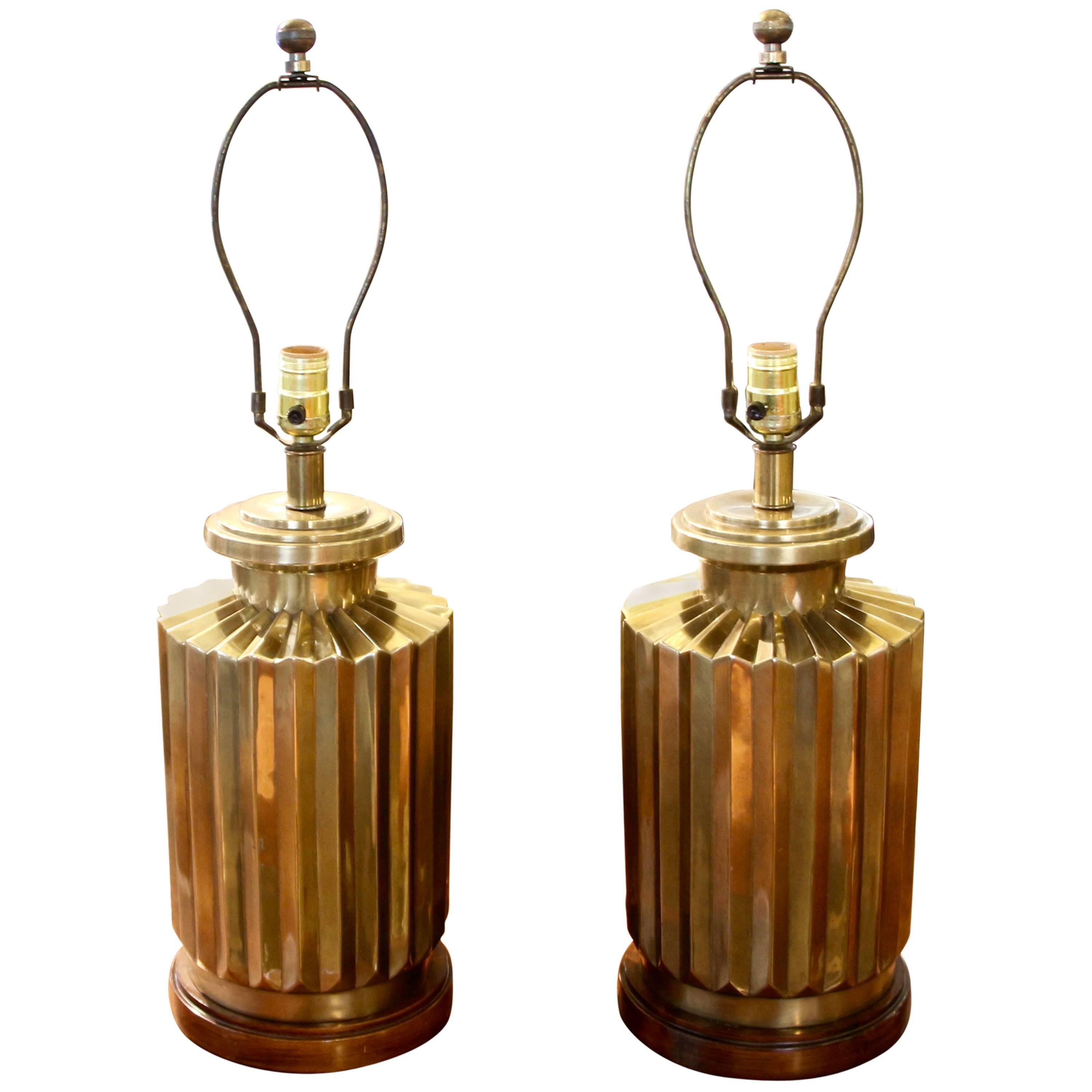 Vintage Frederick Cooper Brass Lamps