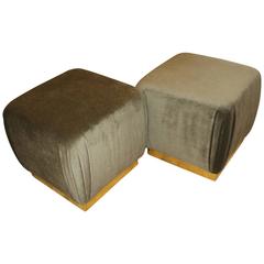 Two Poufs or Ottomans in the Style of Karl Springer and Marge Carson 10