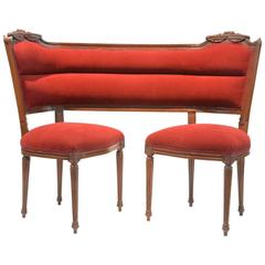 Vintage Unique Victorian Style Tete-a-Tete / Settee / Courting Bench