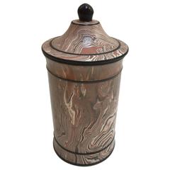 1970 Italian Marbleized Biscuit Cookie Jar Neiman Marcus