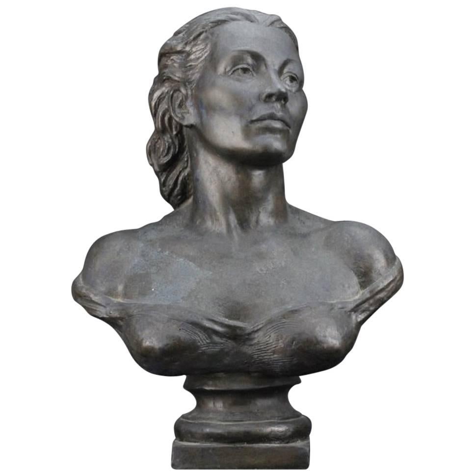 20th Century Bronze Female Bust by American Sculptor Wheeler Williams