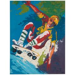 Colorful Dogtown Era California Skateboarder Oil Painting, Lipsett, 1978