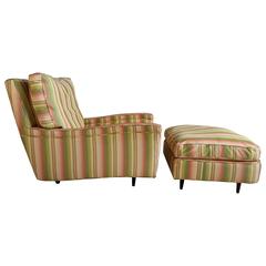 Oversized Art Deco Streamline Lounge Chair and Ottoman