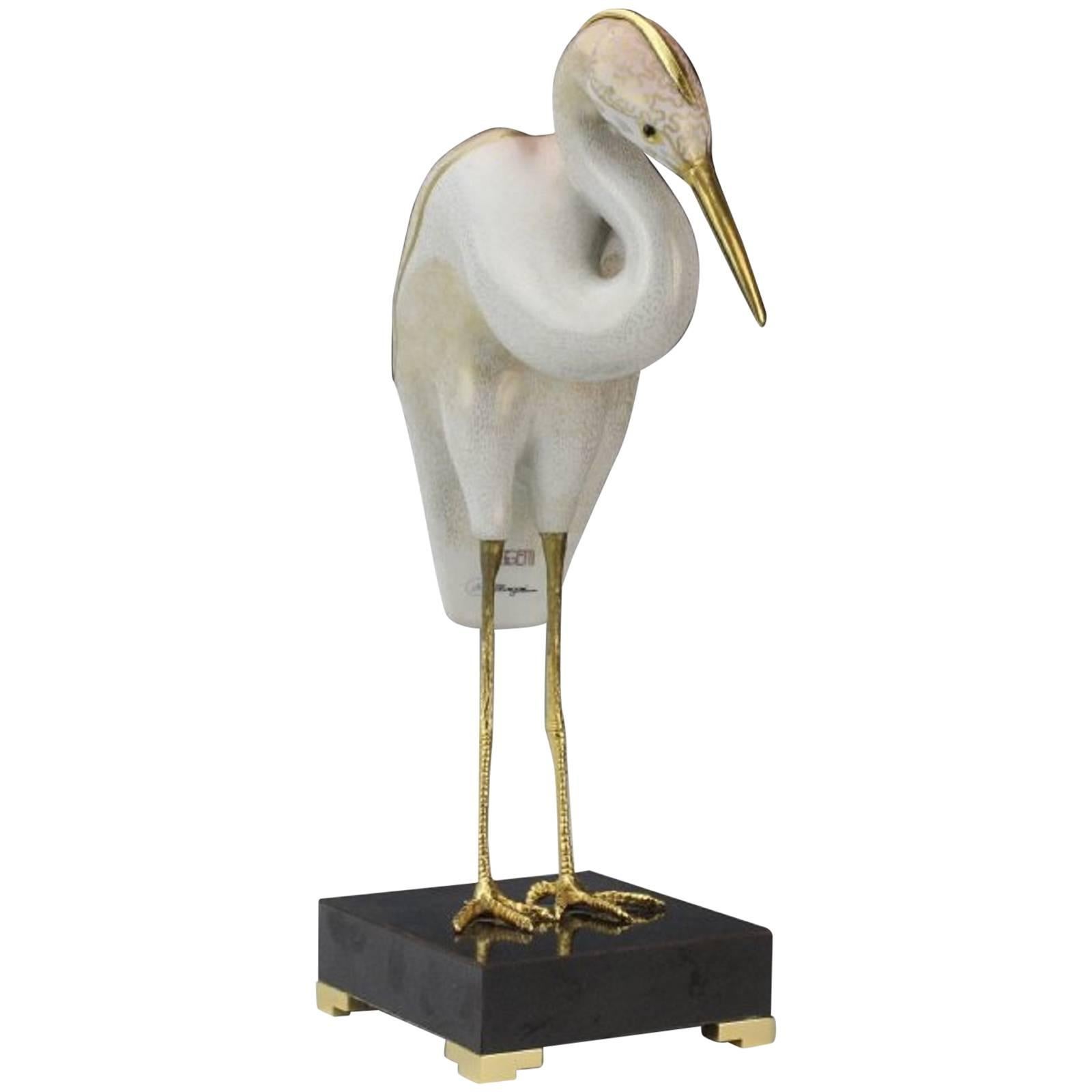 Stork Sculpture by Mangani for the Oggetti Company, circa 1980 For Sale