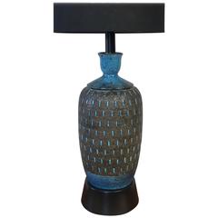 Vintage Monumental and Uncommon Aldo Londi for Bitossi Rimini Blue Lamp