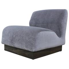 Moderner Slipper Chair von Don Chadwick für Herman Miller aus grauem Samt