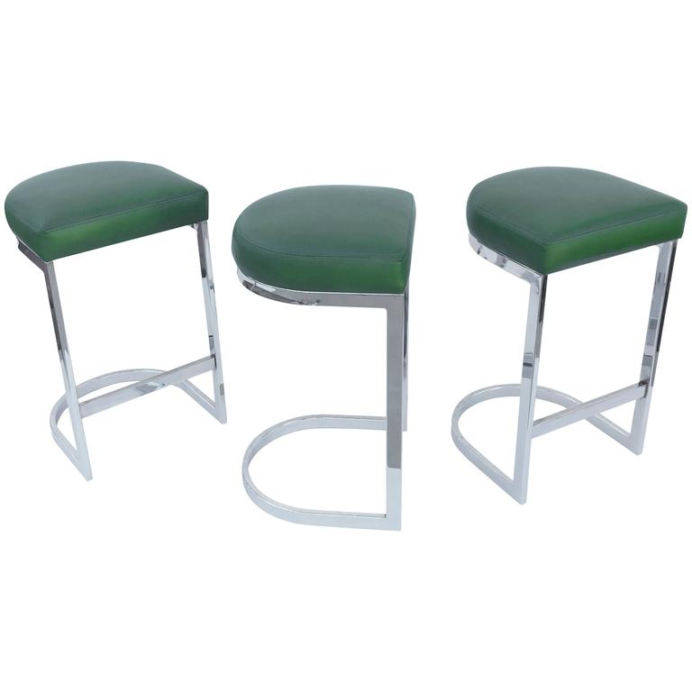 Leather Cantilever Bar Stools, Chrome Cantilever Counter Stools