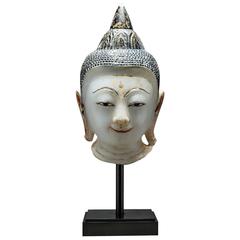 Antique 18th Century Shan Marble Buddha Head