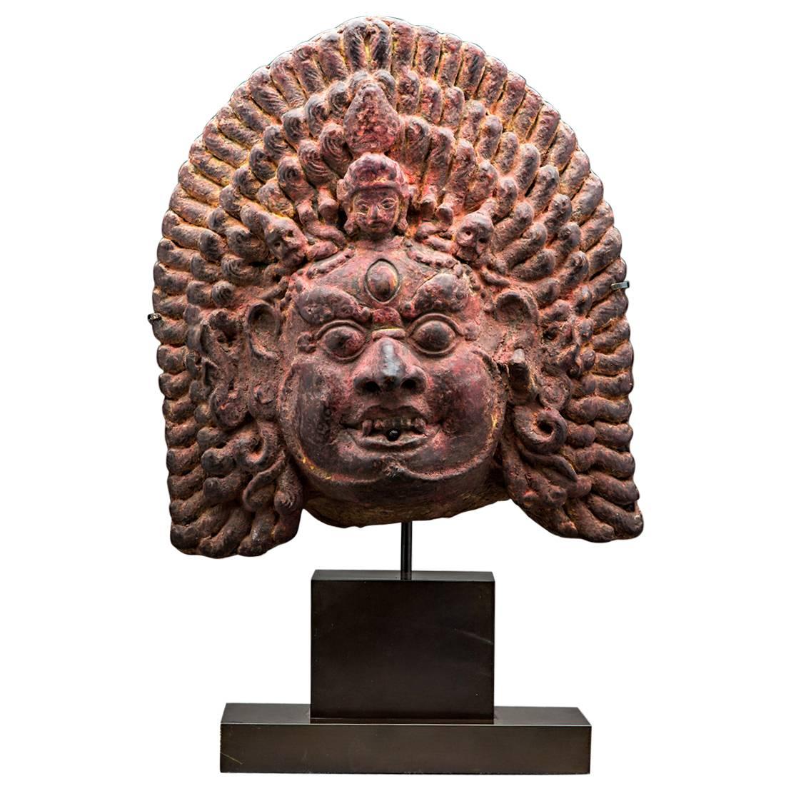 16th Century Wooden Bhairava Mask For Sale