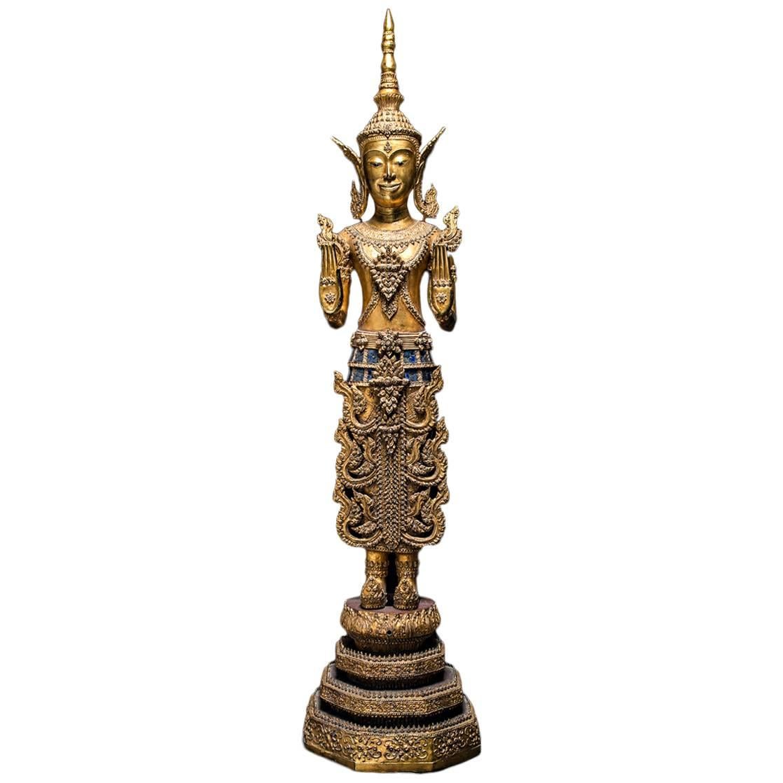 Large Rattanakosin Standing Buddha in Full Regalia For Sale