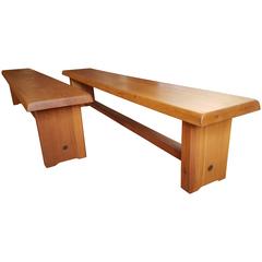 Two Benches from Pierre Chapo from 1968 Elm in French