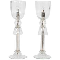 Pair of Italian Venetian Table Lamps in Murano Glass, 1960s 4