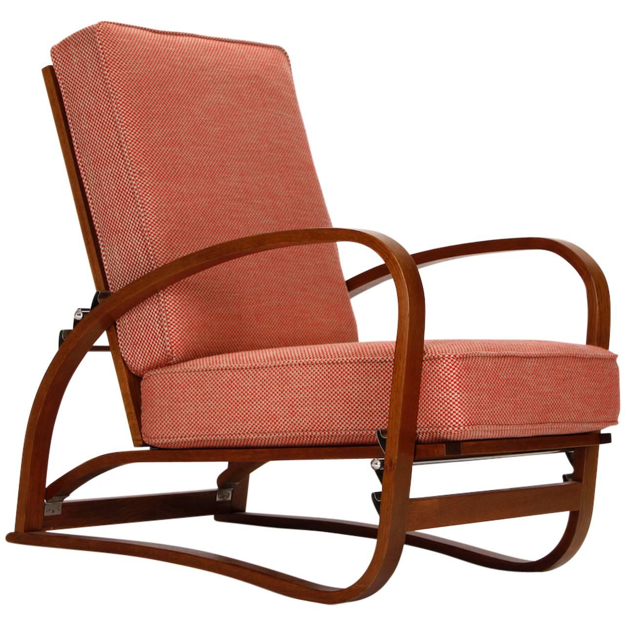 Adjustable H-70 Armchair by Jindrich Halabala, 1930s