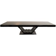 Large Art Deco Dining Table in Highgloss Black