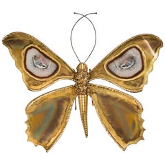 Impressive Butterfly Sconce by Henri Fernandez, Atelier Jacques Duval-Brasseur