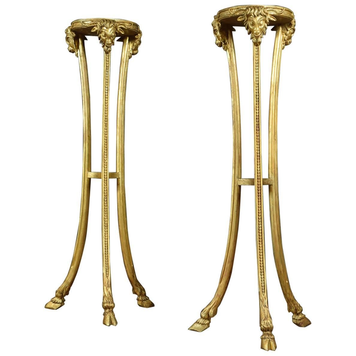 Pair of Early 19th Century Carved Giltwood Torchers