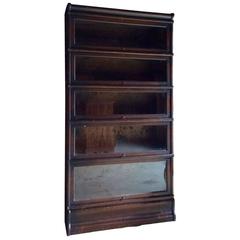 Original Globe Wernicke Oak Bookcase Stacking Gunn Five Sectional