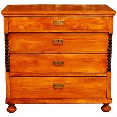 Antique Danish Elmwood Four Drawer Chest, circa 1840