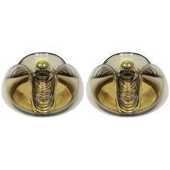 Pair of Large Wall Sconce/Flush Mount, Koch & Lowy by Peill & Putzler, Germany
