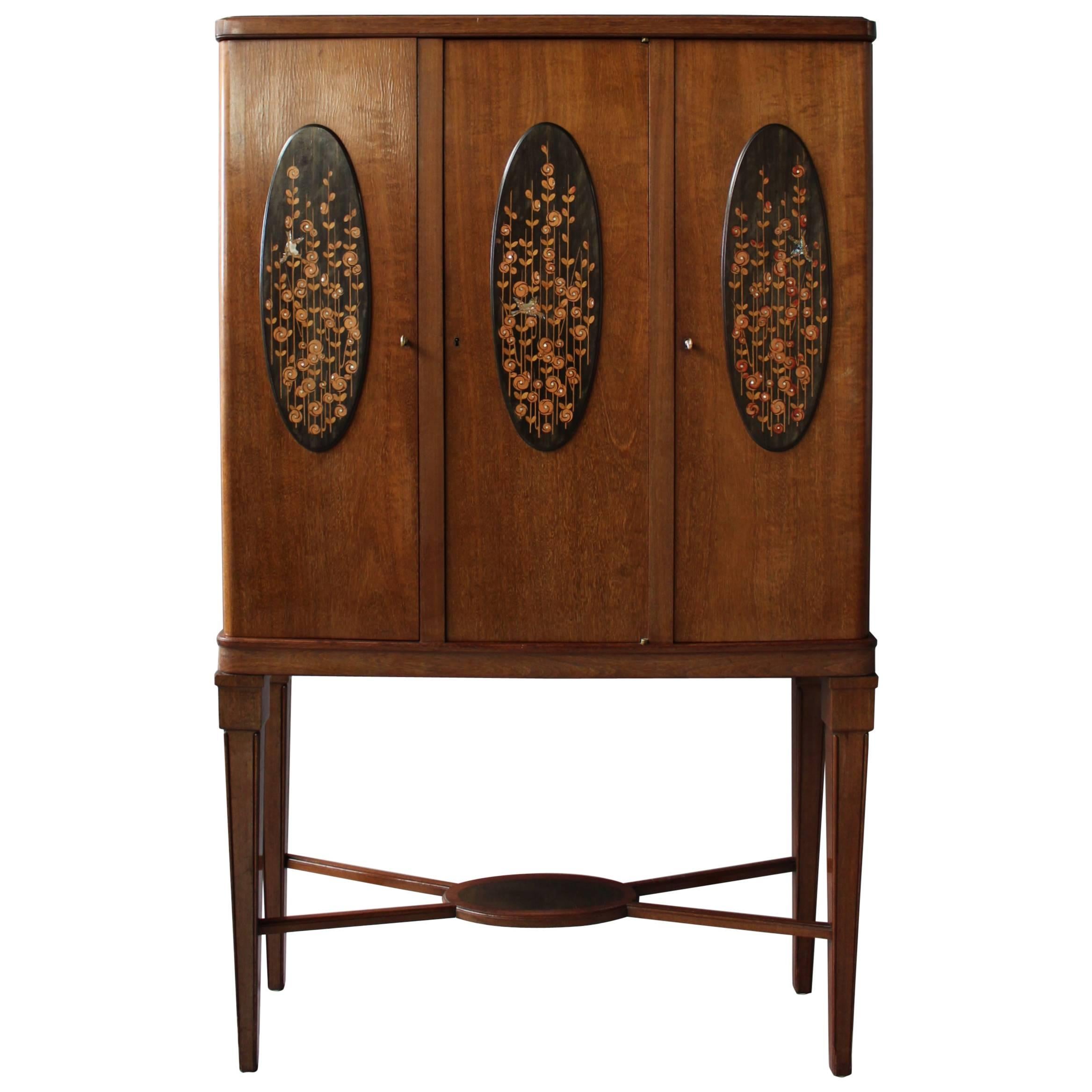 Fine French Art Deco Three-Door Cabinet by Maurice Dufrêne